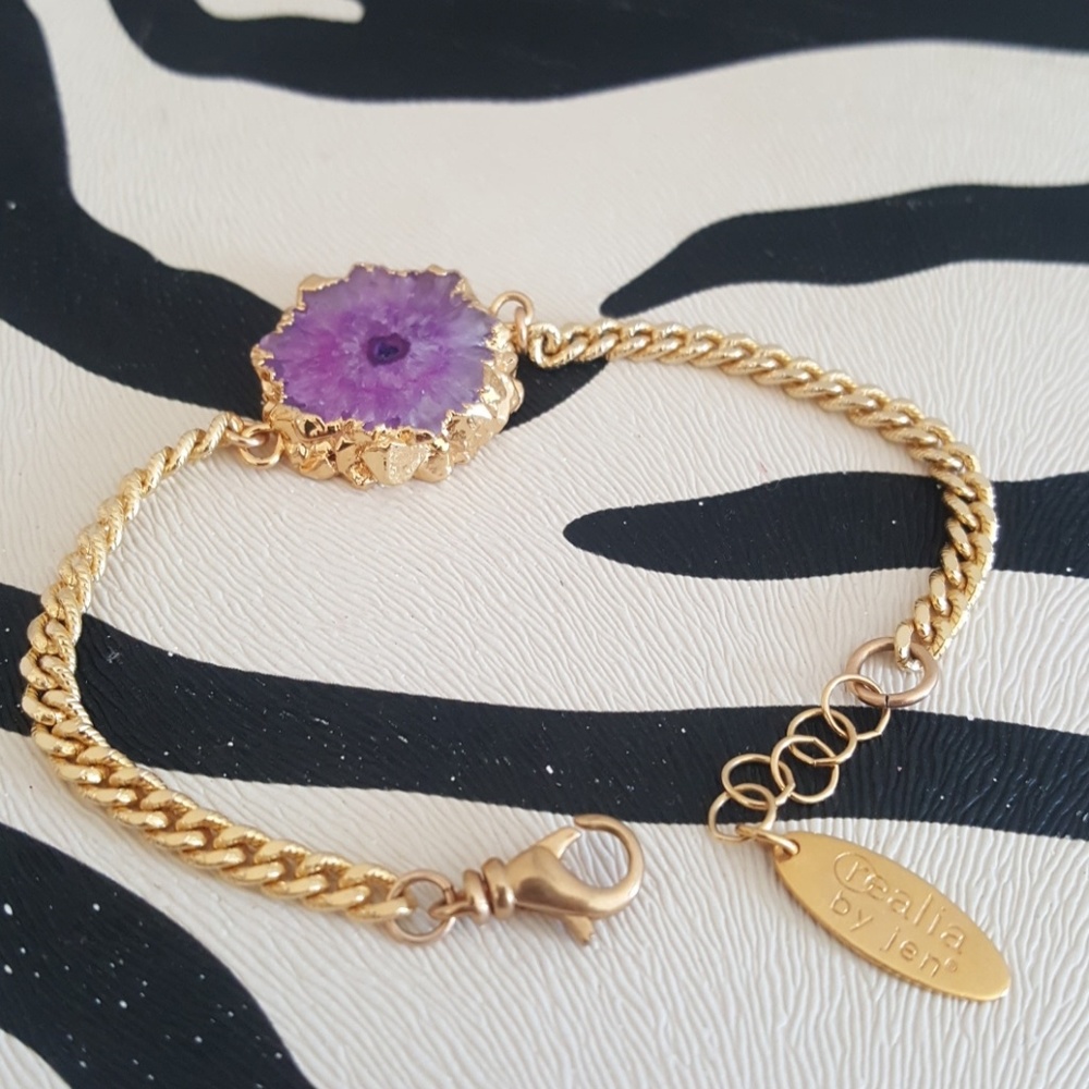 Realia by Jen dipped gold purple agate bracelet